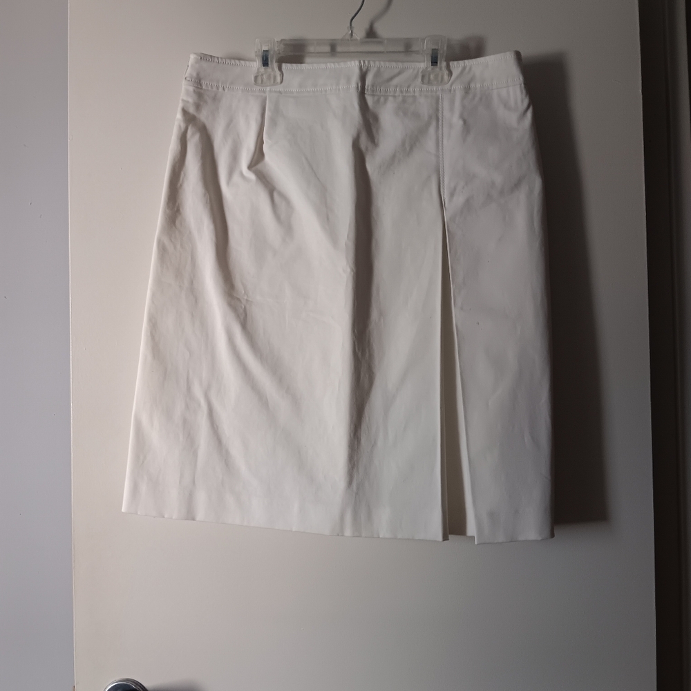 NWT MALO White Stretch Cotton Plest Skirt 46